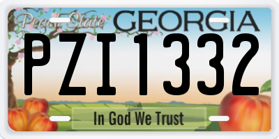 GA license plate PZI1332