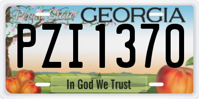 GA license plate PZI1370