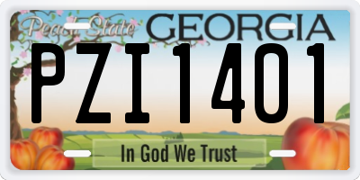 GA license plate PZI1401