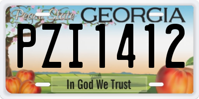 GA license plate PZI1412