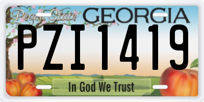 GA license plate PZI1419