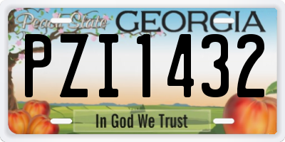 GA license plate PZI1432