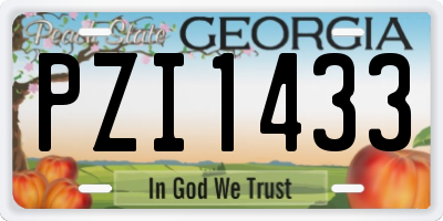 GA license plate PZI1433