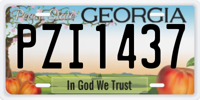 GA license plate PZI1437