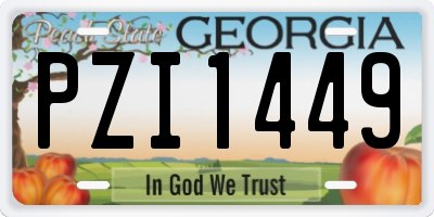 GA license plate PZI1449