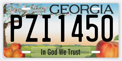 GA license plate PZI1450
