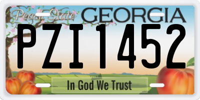 GA license plate PZI1452
