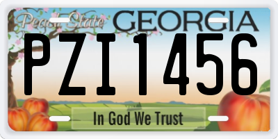 GA license plate PZI1456