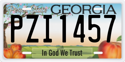 GA license plate PZI1457