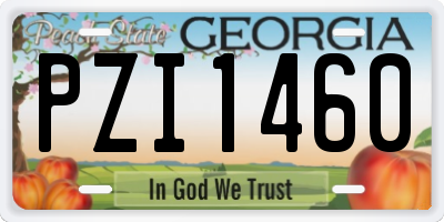 GA license plate PZI1460