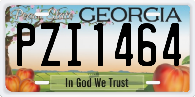 GA license plate PZI1464