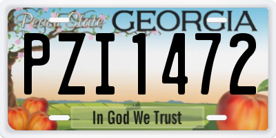 GA license plate PZI1472