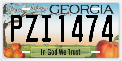 GA license plate PZI1474