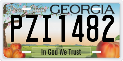 GA license plate PZI1482