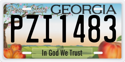 GA license plate PZI1483