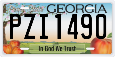 GA license plate PZI1490