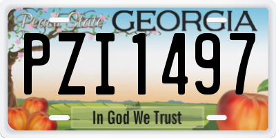 GA license plate PZI1497