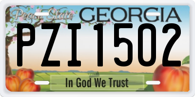 GA license plate PZI1502