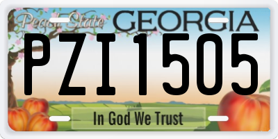 GA license plate PZI1505