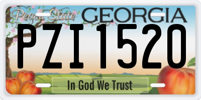GA license plate PZI1520