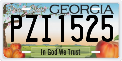 GA license plate PZI1525