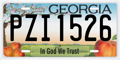 GA license plate PZI1526