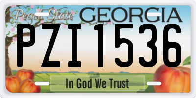 GA license plate PZI1536
