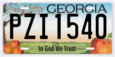 GA license plate PZI1540