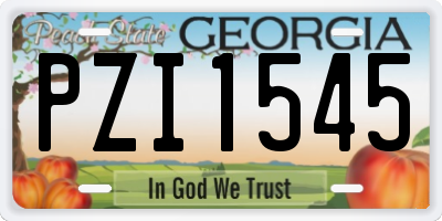 GA license plate PZI1545