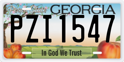 GA license plate PZI1547