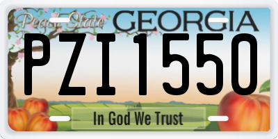GA license plate PZI1550