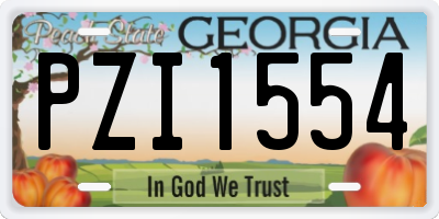 GA license plate PZI1554