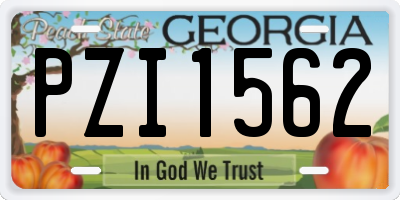 GA license plate PZI1562