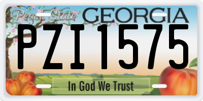 GA license plate PZI1575