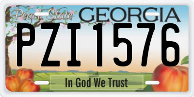 GA license plate PZI1576