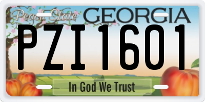 GA license plate PZI1601