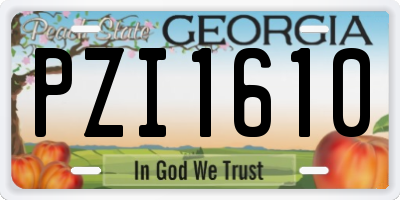 GA license plate PZI1610