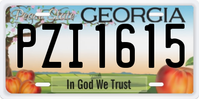 GA license plate PZI1615