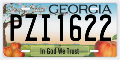 GA license plate PZI1622