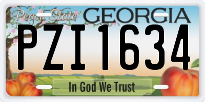GA license plate PZI1634
