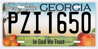 GA license plate PZI1650