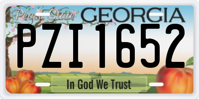 GA license plate PZI1652