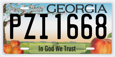 GA license plate PZI1668