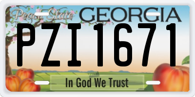 GA license plate PZI1671
