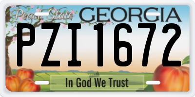 GA license plate PZI1672