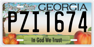 GA license plate PZI1674