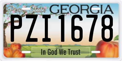 GA license plate PZI1678