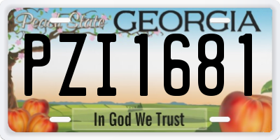 GA license plate PZI1681