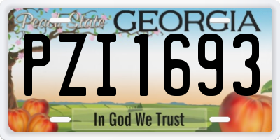 GA license plate PZI1693