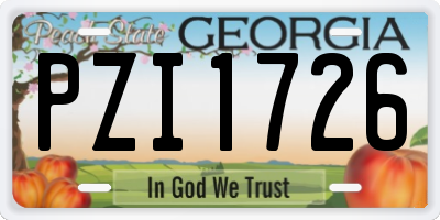 GA license plate PZI1726